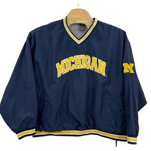 Michigan Wolverines Pullover V-neck‎ Team Athletics Windbreaker Size 2XL